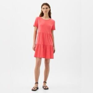 GAP Coral Tiered T-Shirt Dress